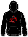 Hoodie red on Black