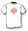 Tee red on White